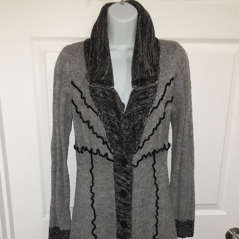 Designer, Long Sweater * S Check Measurements * Greys * Like New *